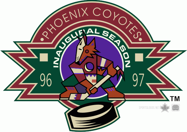 Phoenix Coyotes 1997 Anniversary Logo v3 iron on heat transfer